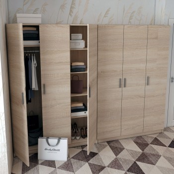 Комплект шкафов для одежды Doros Промо (2 шт.) 270х48х204 см Дуб сонома (DRS-011218) Комплект шкафов для одежды Doros Промо (2 шт.) 270х48х204 см Дуб сонома (DRS-011218)