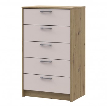 Комод Doros Ронди Дуб Артизан/Кашемир 5 ящиков 60х40х100 DRS-011784 (41516189)