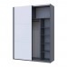 Шкаф-купе Doros G-Caiser Графит/Белый 2 ДСП / 3 части 180х60х240 DRS-011729 (44900262)