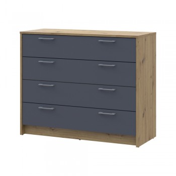 Комод Doros Ронди Дуб Артизан/Графит 4 ящика 100х40х82 DRS-011781 (41516186) Комод Doros Ронди Дуб Артизан/Графит 4 ящика 100х40х82 DRS-011781 (41516186)