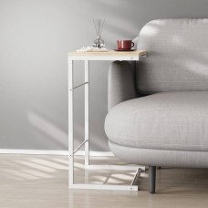 Столик приставной Терри Ferrum-decor 650x440x330 Белый металл ДСП Дуб Сан-Марино 16 мм (FRD-104656)