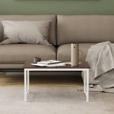 Стол журнальный приставной Терри Комбо Ferrum-decor 345x662x440 Белый металл ДСП Венге Магия 16 мм (FRD-105553)