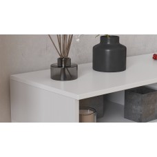 Тумба под телевизор Кентуки Ferrum-decor 45x139x38 Черный металл ДСП Белый 16 мм (FRD-106733)