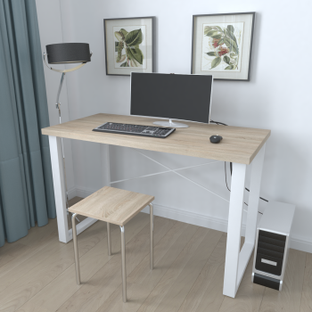 Письменный стол Ferrum-decor Драйв 750x1000x600 Белый металл ДСП Дуб Сонома 32 мм (FRD-103313) Письменный стол Ferrum-decor Драйв 750x1000x600 Белый металл ДСП Дуб Сонома 32 мм (FRD-103313)