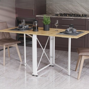 Стол-книжка трансформер Орион 2 Ferrum-decor 750x1520x730 Белый металл ДСП Дуб Артизан 16 мм (FRD-104595) Стол-книжка трансформер Орион 2 Ferrum-decor 750x1520x730 Белый металл ДСП Дуб Артизан 16 мм (FRD-104595)