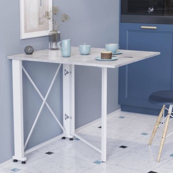 Стол-книжка трансформер Орион 1 Ferrum-decor 750x810x730 Белый металл ДСП Бетон 16 мм (FRD-104610) Стол-книжка трансформер Орион 1 Ferrum-decor 750x810x730 Белый металл ДСП Бетон 16 мм (FRD-104610)