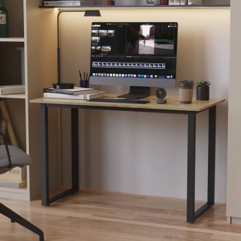 Стол письменный Кнап 2 Ferrum-decor 750x1200x700 Черный металл ДСП Дуб Сонома 16 мм (FRD-106421)